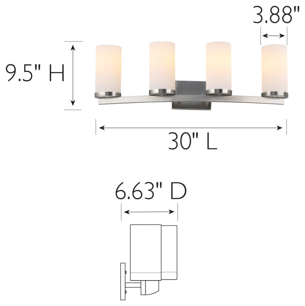 Design House 589168 Desta 4 Light 30"W Bathroom Vanity Light - Satin Nickel