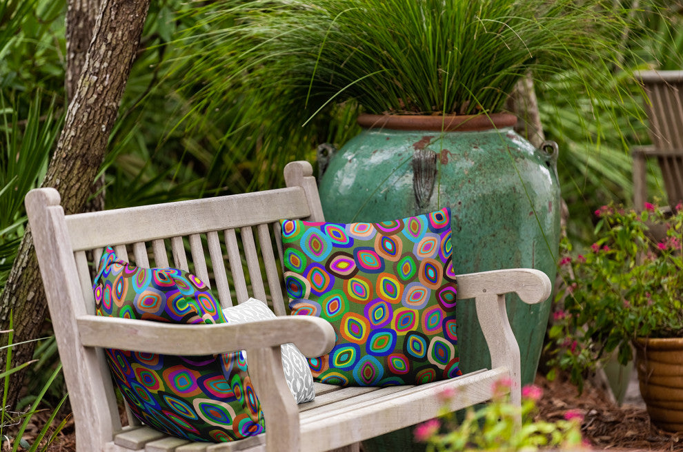 Modern Leaf Pile Indoor/Outdoor Throw Pillow