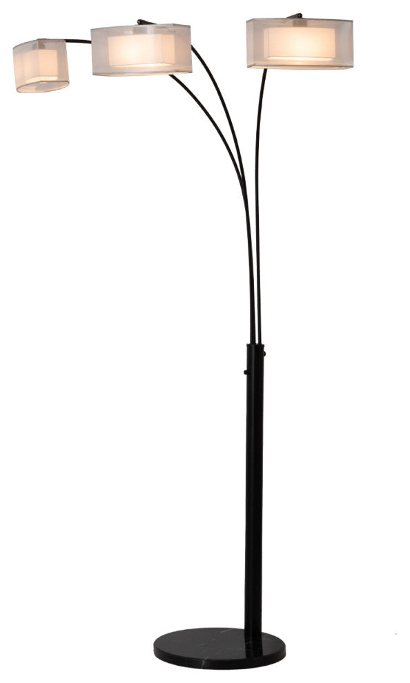 Amarillo 3 Light Arc Floor Lamp - Matte Black