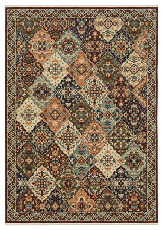 Oriental Weavers Lilihan 050X6 Trefoil Rug, Red, 3'3"x5'