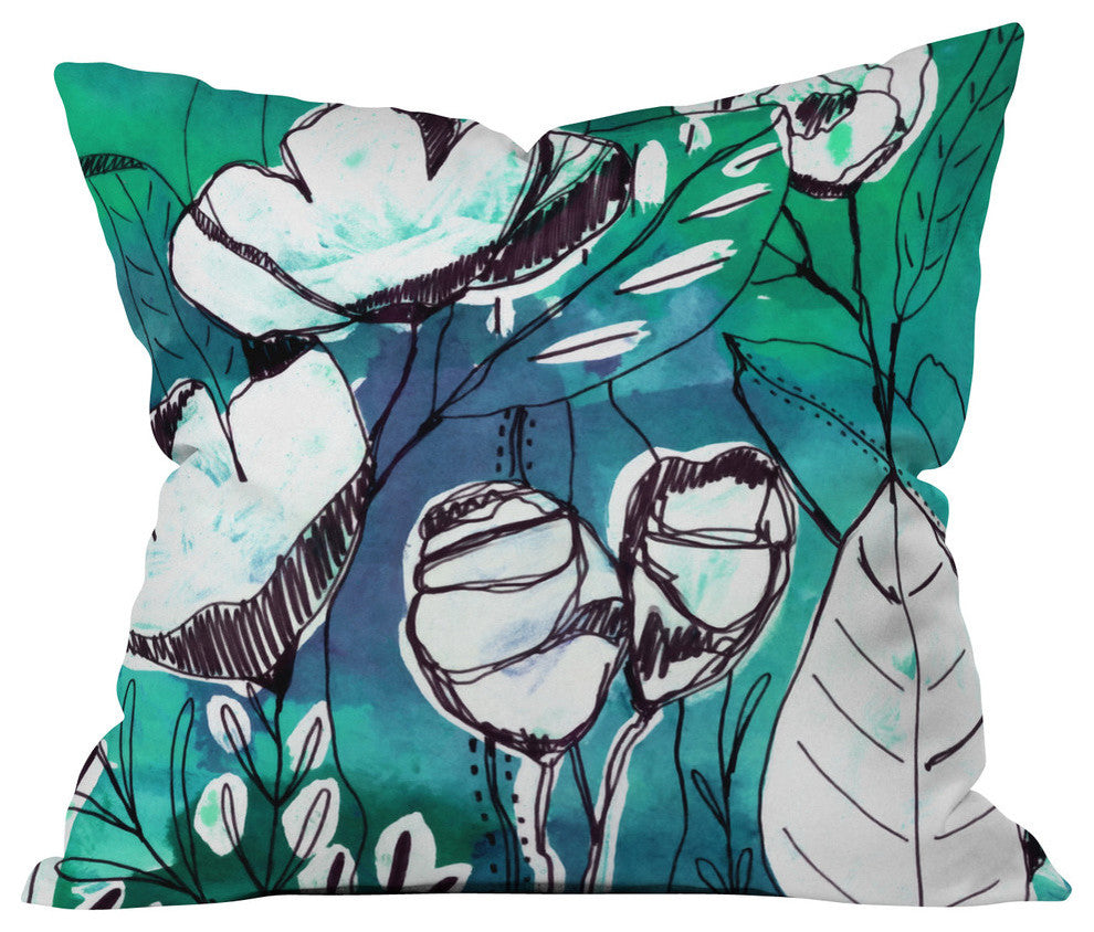 Deny Designs Cayenablanca Abstract Garden Outdoor Throw Pillow