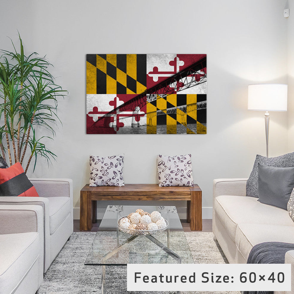 "State Flag Overlay Series: Maryland" by iCanvas, 18x12x1.5"