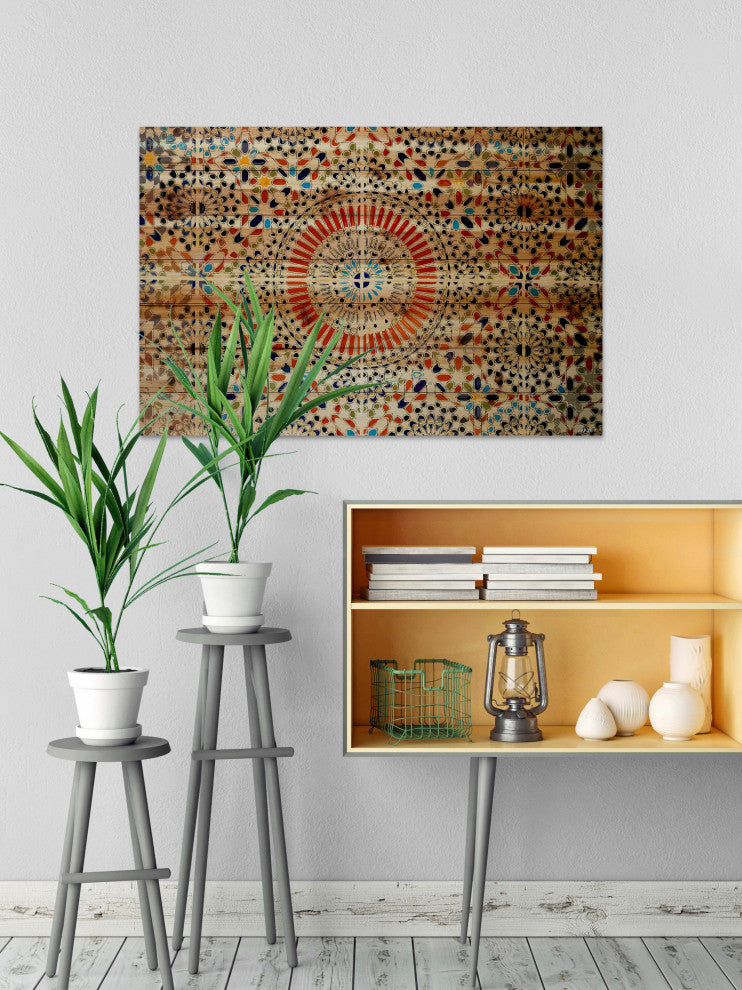 "Kortoba" UV Ink Print on Natural Pine Wood, 45"x30"