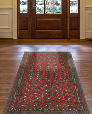 Fine Vintage Distressed Melinda Red/Charcoal Rug, 4'2x6'5