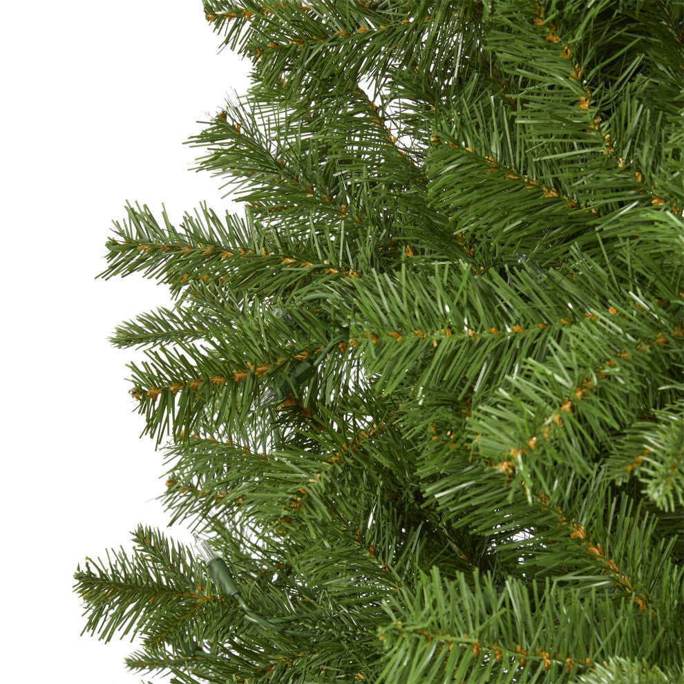6.5' Vancouver Spruce Faux Xmas Tree W/250 White Lights & 803 Bendable Branches