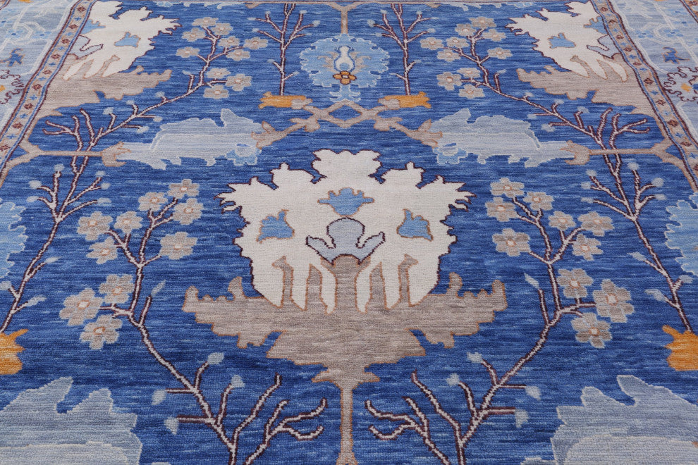 10' Square Turkish Oushak Hand-Knotted Wool Rug - Q13555