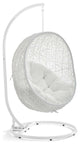 White Hide Outdoor Patio Swing Chair With Stand