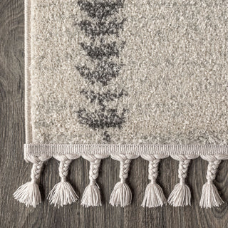 Zaina Moroccan Beni Souk Area Rug, Cream/Gray, 8 X 10