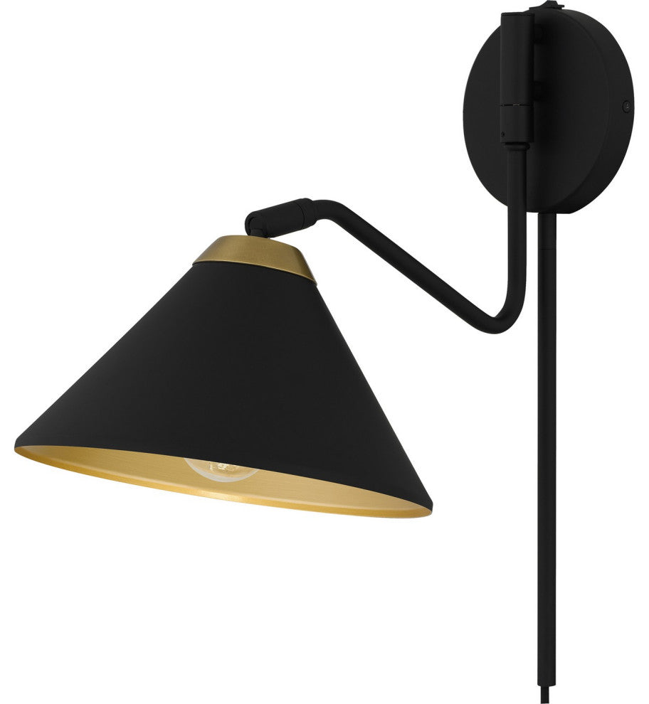 Alscott One Light Wall Sconce in Matte Black