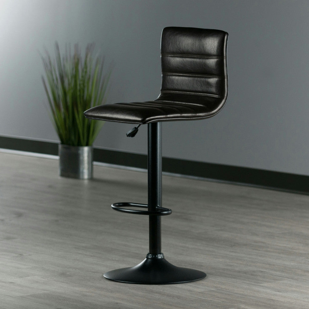 Holly Adjustable Swivel Stool, Black & Espresso