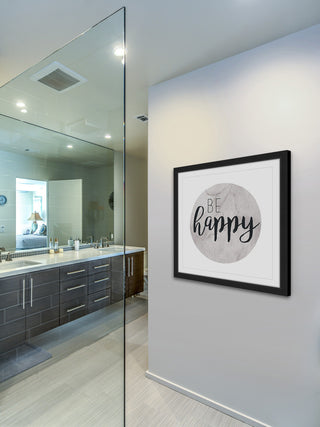 "Be Happy" Framed Painting Print