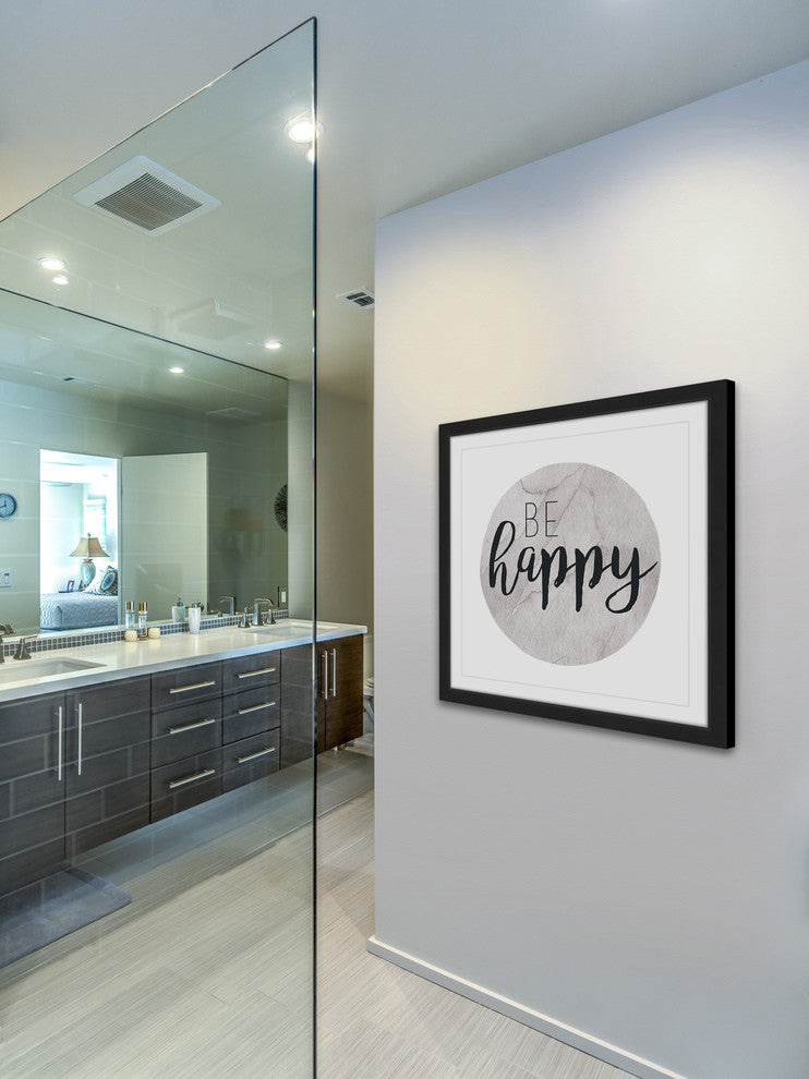 "Be Happy" Framed Painting Print