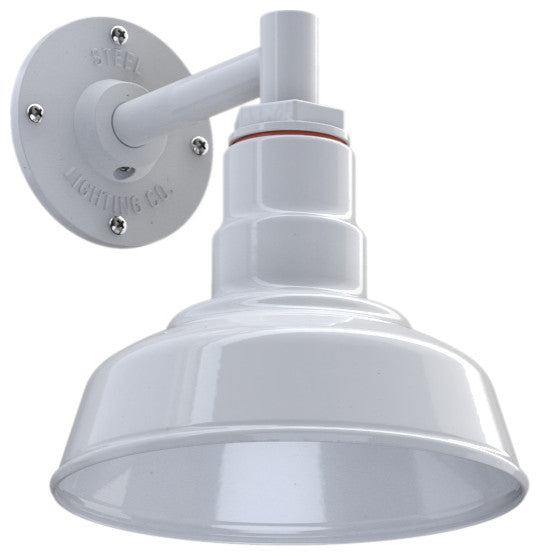 The Hawthorne Short Straight Arm Barn Light, White