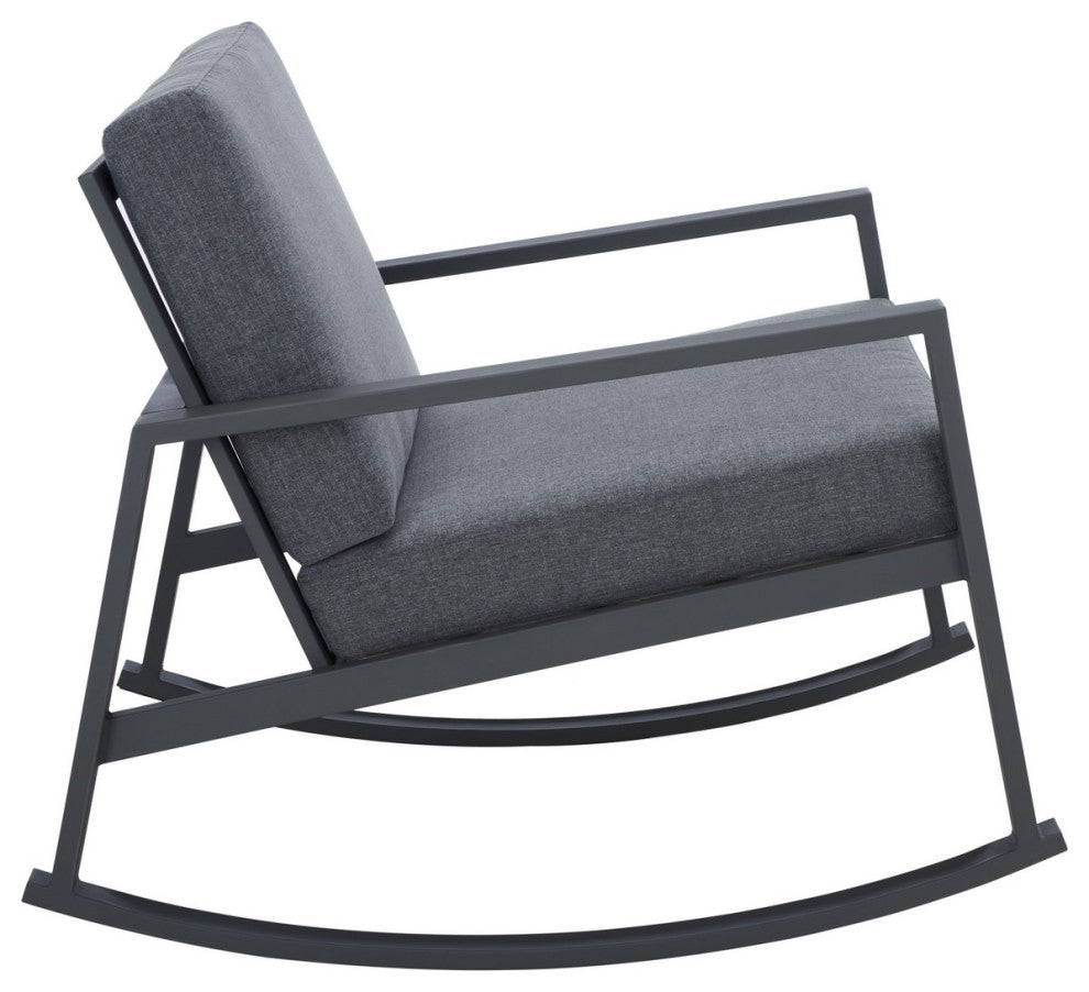 Safavieh Outdoor Cantor Rocking Chair Grey/Grey Cushion