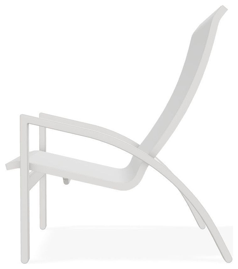 Kendall Sling Stackable Outdoor Lounge Chair, White/Snow
