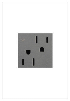Adorne Tamper-Resistant Dual Controlled Outlet, 15A, 125V, Magnesium
