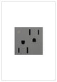 Adorne Tamper-Resistant Dual Controlled Outlet, 15A, 125V, Magnesium