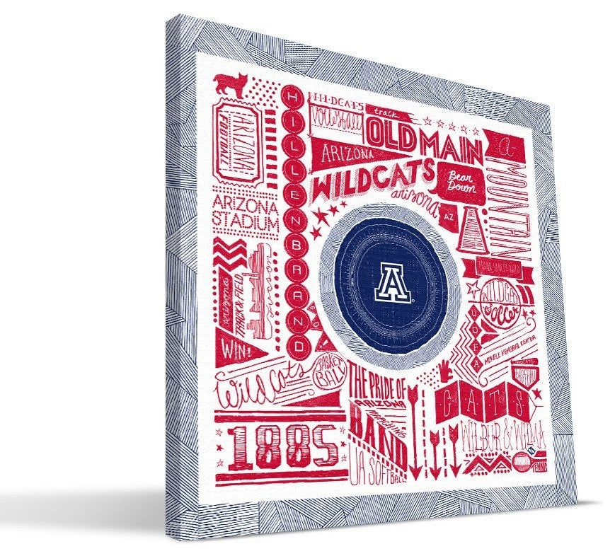 ARZ Wildcats Pictograph Canvas Print, 16"x16"