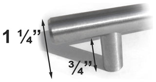 Bar Pull Cabinet Handle Brushed Nickel Solid Steel, 24" X 30"