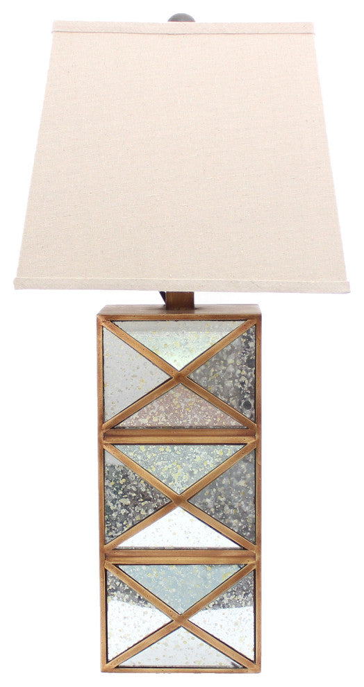 Modern Illusionary Table Lamp With Mirrored Gold Base
