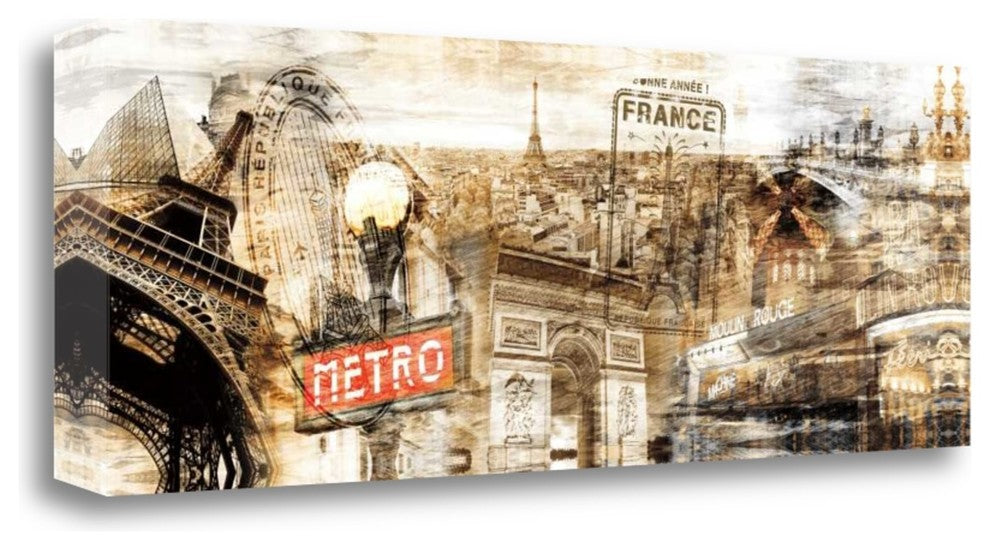 "Visiting France" By Bresso Sola, Giclee Print on Gallery Wrap Canvas