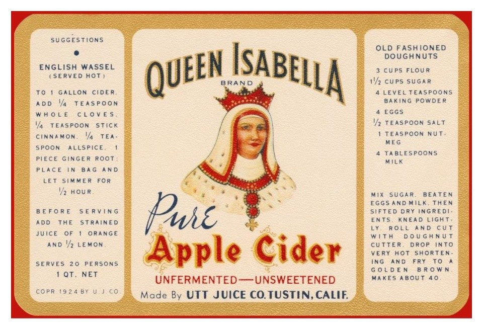 "Queen Isabella Pure Apple Cider" Digital Paper Print by Retrolabel, 24"x17"