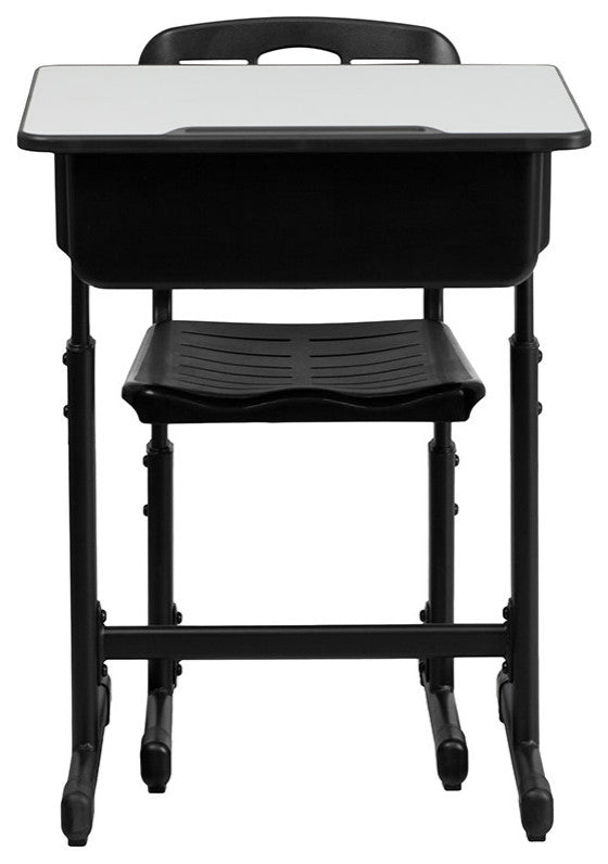 Roseto FFIF39256 Adjustable Height 24"W Student Classroom Desk - Black
