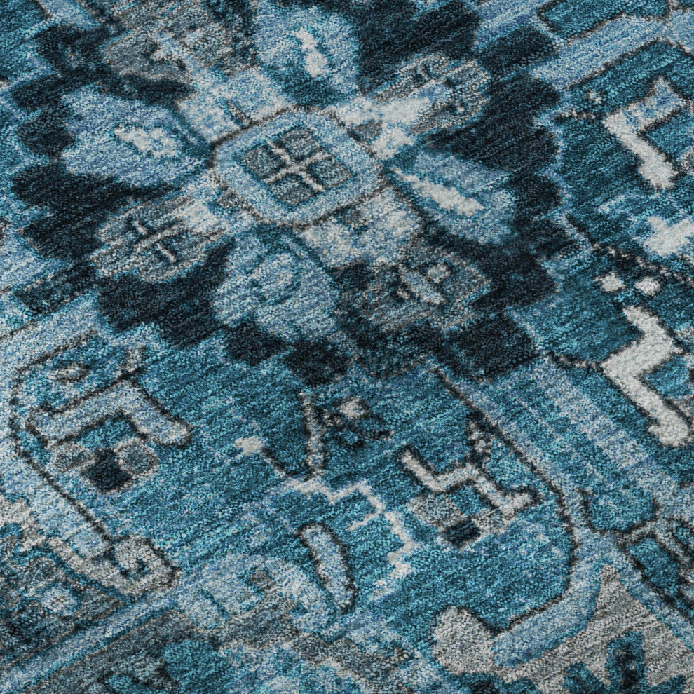 Premium Machine Washable Mayfield AMF570 Blue 10' x 14' Rug