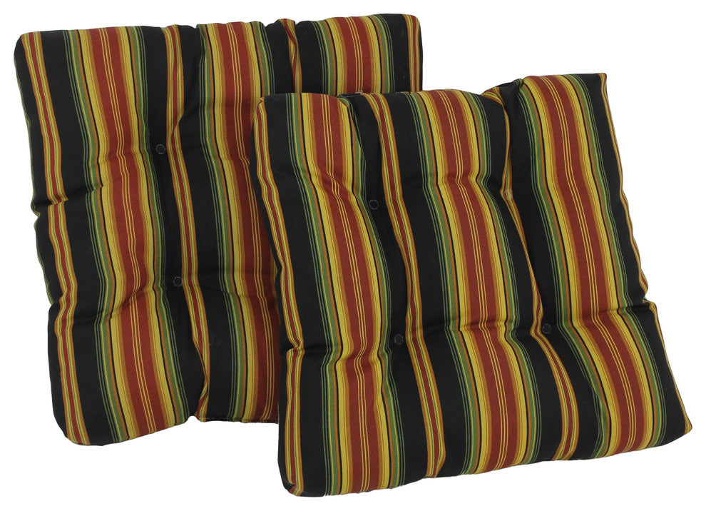 19" Squared Tufted Dining Chair Cushion, Set of 2, Lyndhurst Raven