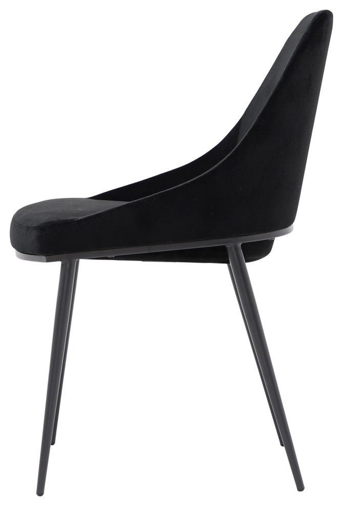 Sedona Dining Chair Shadowed Black Velvet, Set of Two