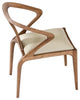 Modrest Campbell 18" Solid Wood & Faux Leather Dining Chair in Walnut/Beige