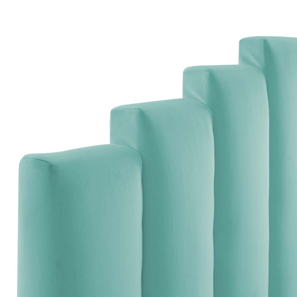 Noelle Performance Velvet Twin Headboard-Mint