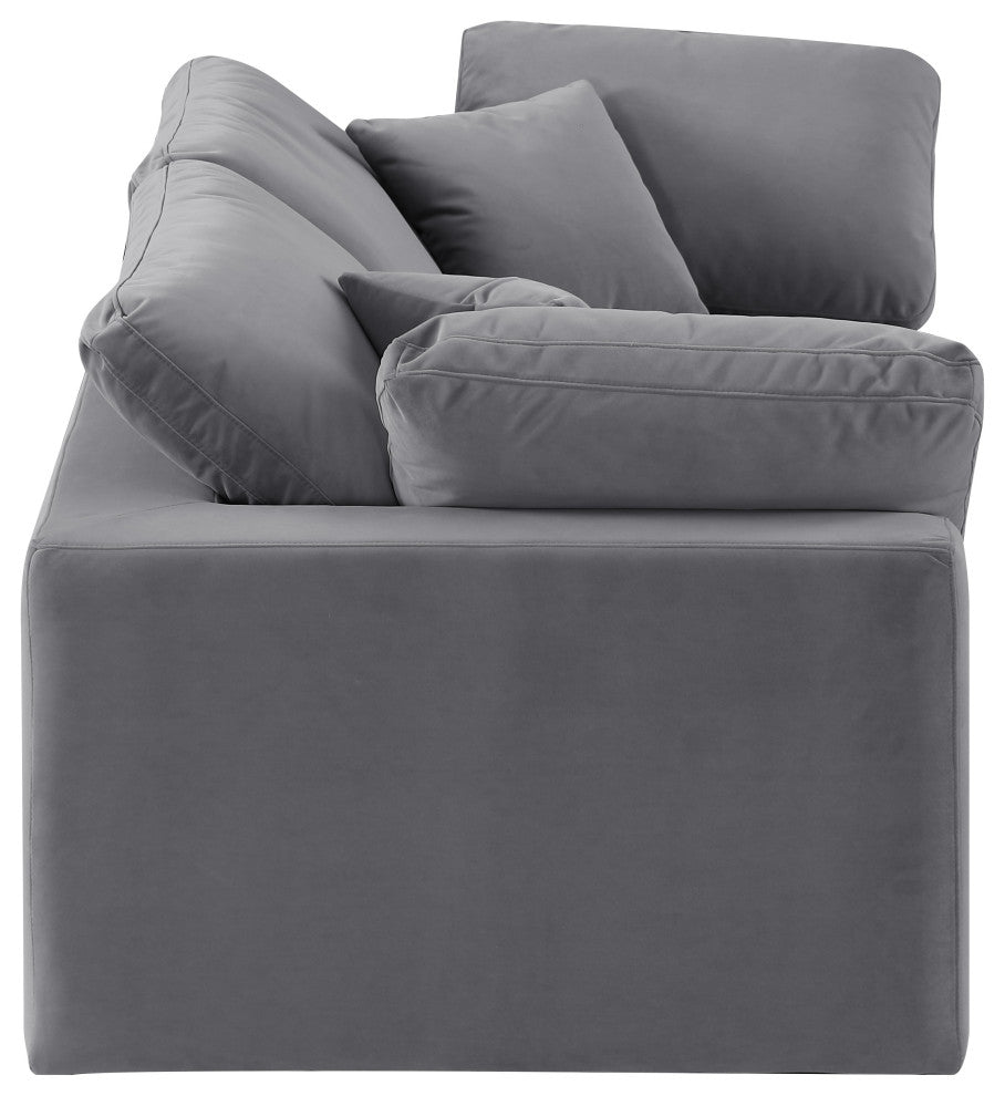 Comfy Upholstered Modular Sofa, Grey, 2-Piece: 2 Corner Chair, Velvet
