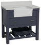 Charlotte 36" Bathroom Vanity, Marine Gray, Quartz Top