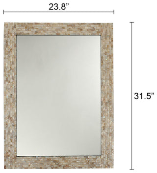Chloe'S Reflection Seashell Finish Rectangular Framed Wall Mirror 32" Height