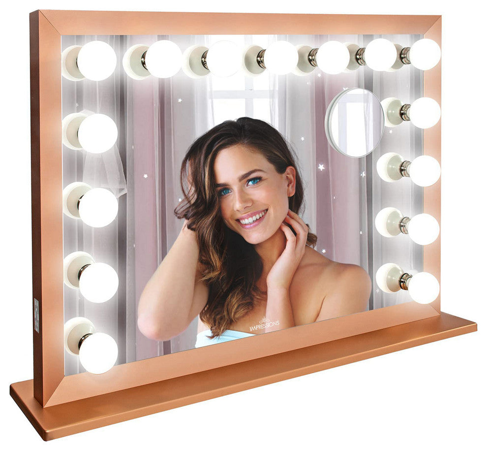 Starlight Pro Vanity Mirror with Magnifying Glass, Gold, Non-Bluetooth