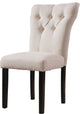 26" X 21" X 39" 2pc Beige Linen And Walnut Side Chair