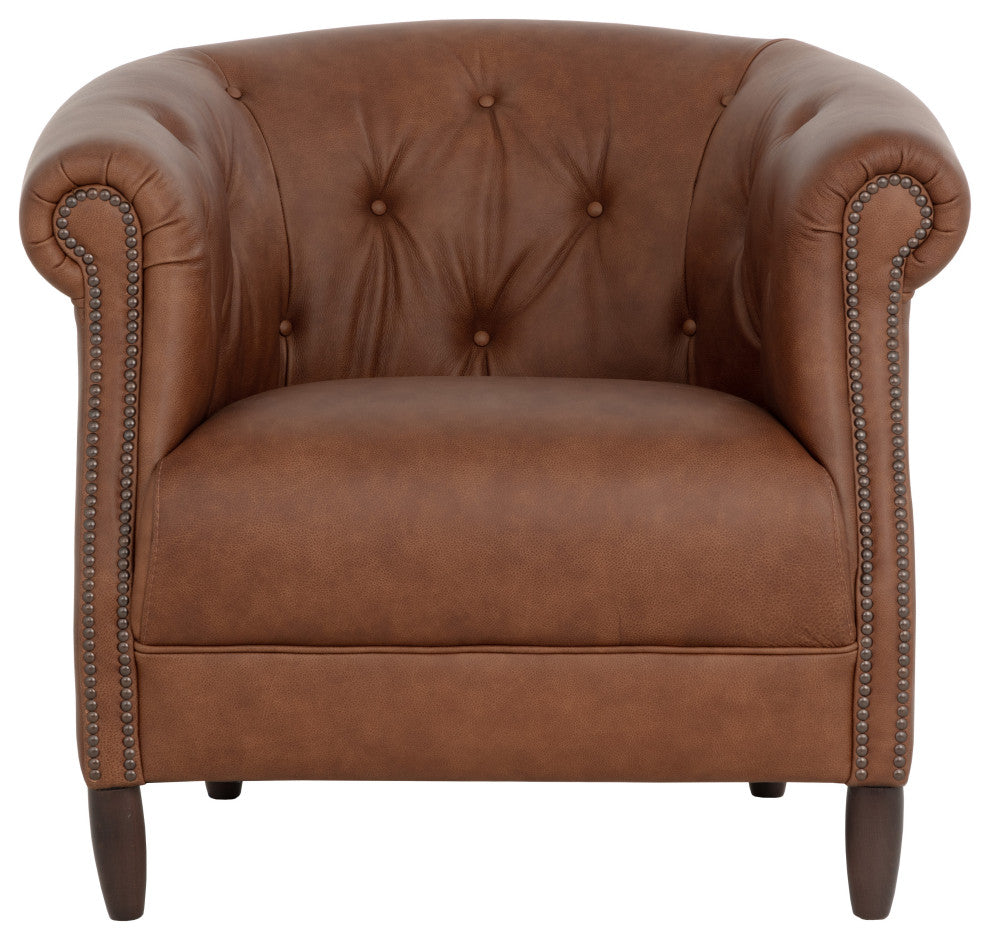 Marjorie Lounge Chair, Cognac Leather