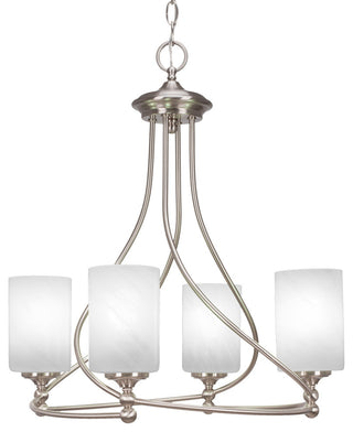 Capri 4-Light Chandelier, Brushed Nickel/White Marble