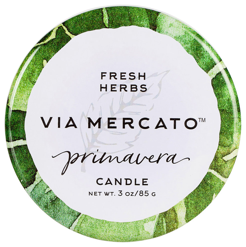 Via Mercato Primavera-3 Oz Candle-Fresh Herbs