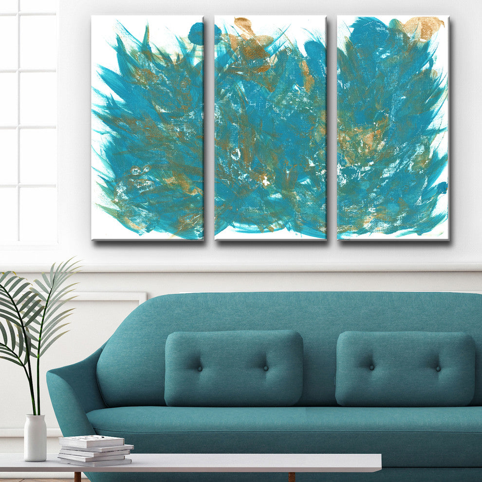 Ready2HangArt ''Feathers'' Wrapped Canvas Art Set, 40"x60" 3-Panels