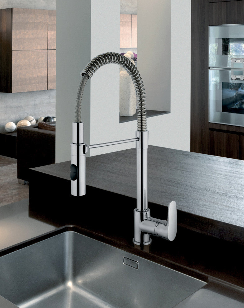 LaToscana Arena Single Handle Spring Spout Kitchen Faucet, Chrome