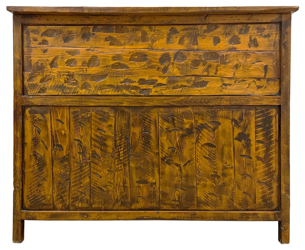 Consigned 19th Century Antique Tibetan Hand Painted Credenza Storage Cabinet