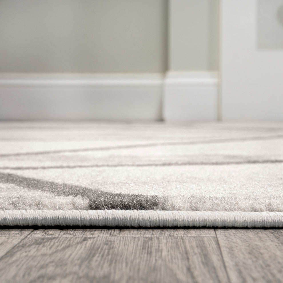 Patras Modern Geometric Marbled Ivory/Gray 8'x10' Area Rug