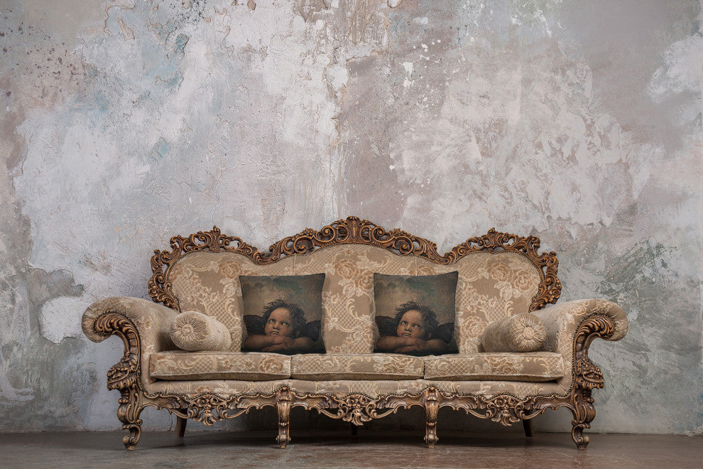 Angels by Raffael right Decorative Couch Pillow Cover