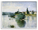 Countryside Homes Lake Landscape Monet Classic Painting, 14 x 11