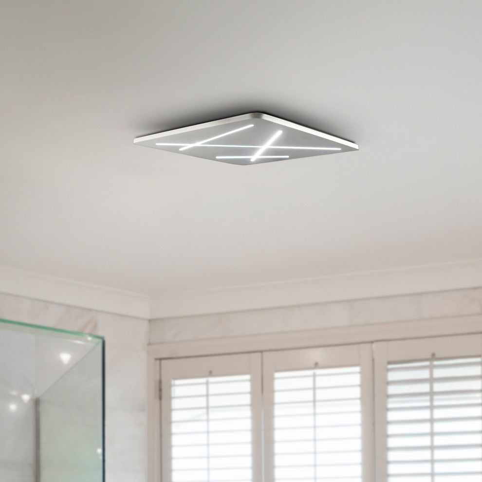 Tureis ETL Certified Integrated LED Ceiling Light, Silver, 18"