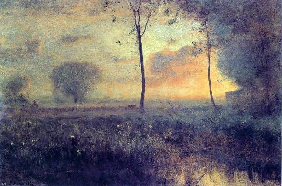 George Inness Sunset at Montclair Premium Canvas Print