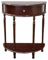 Half Moon End Table, Espresso Finish