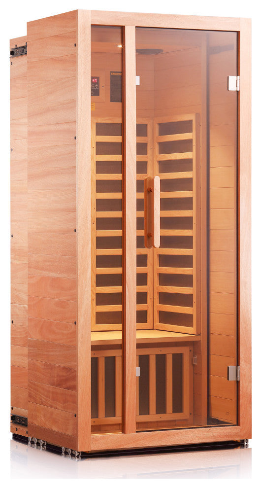 Extendable Indoor FAR Infrared Heating Sauna Bluetooth, Wood, 1-Person